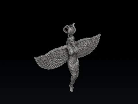 Isis Egyptian Goddess Pendant v6 3D print model 3D Print Model