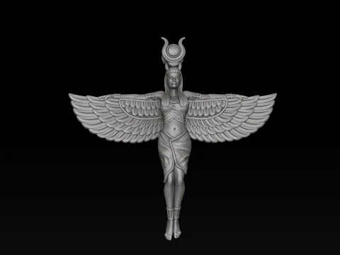 Isis Egyptian Goddess Pendant v6 3D print model 3D Print Model