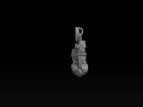 Halloween Haunted House Pumpkin Ghost Pendant 3D print model 3D Print Model