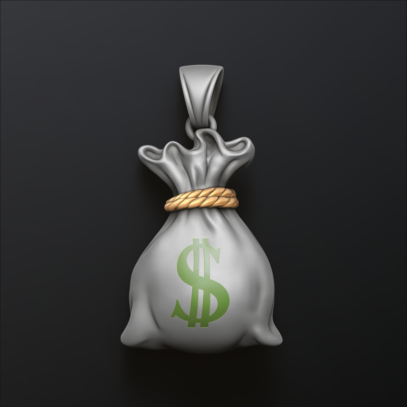 Colgante de bolsa de dinero Modelo de impresión 3D Modelo de impresión 3D .c4d .max .obj .3ds .fbx .stl .blend