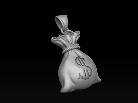 Modello di stampa 3D con pendente per borsa dei soldi Modello di stampa 3D