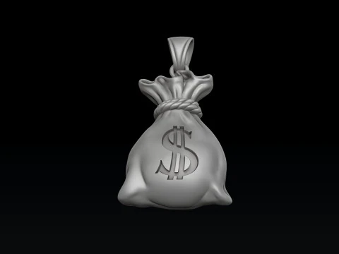 Modello di stampa 3D con pendente per borsa dei soldi Modello di stampa 3D
