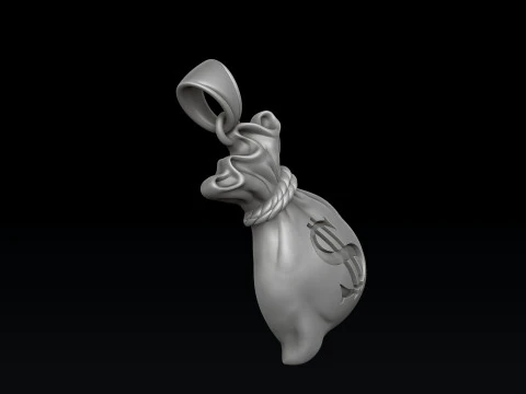 Modello di stampa 3D con pendente per borsa dei soldi Modello di stampa 3D