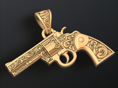 Colgante estilizado Gan Revolver v2 con adornos Modelo de impresi&oacute;n 3D Modelo de impresión 3D