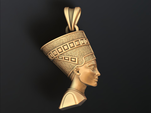 Подвеска Нефертити 3D модель для печати 3D Принт Модель