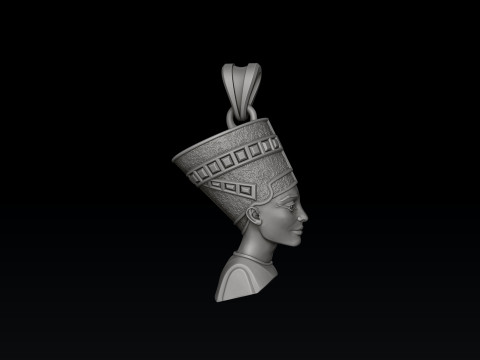 Model cetak 3D Liontin Nefertiti Model Cetak 3D