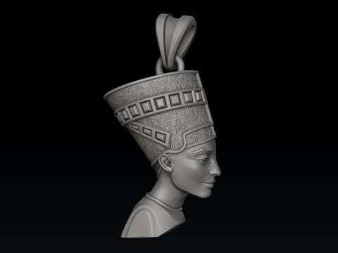 Model cetak 3D Liontin Nefertiti Model Cetak 3D