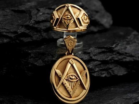 Mason Pendant Ring Collection 3D Print Model