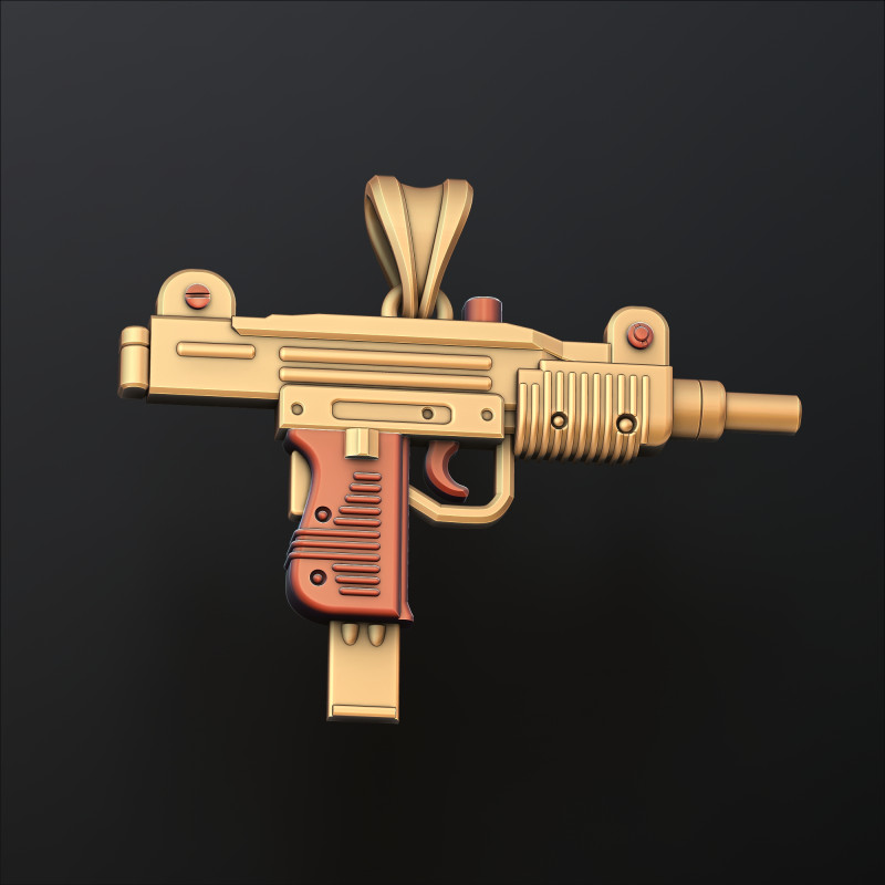 Gan Mini Uzi Pendant 3D print model 3D Print Model .c4d .max .obj .3ds .fbx .stl .blend 