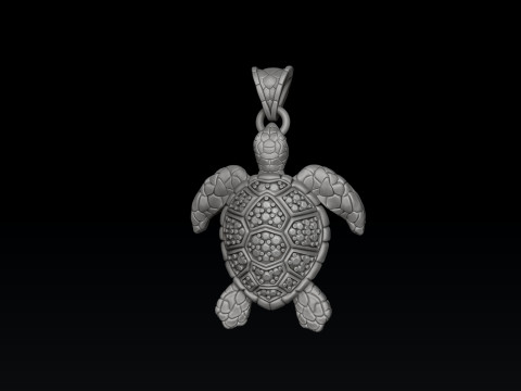 Подвеска Черепаха с драгоценными камнями 3D модель для печати 3D Принт Модель
