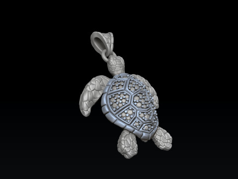 Подвеска Черепаха с драгоценными камнями 3D модель для печати 3D Принт Модель