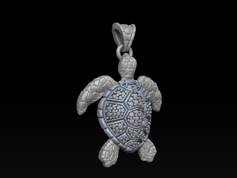 Подвеска Черепаха с драгоценными камнями 3D модель для печати 3D Принт Модель