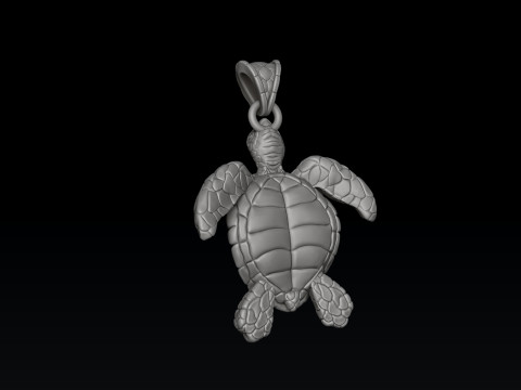 Подвеска Черепаха с драгоценными камнями 3D модель для печати 3D Принт Модель