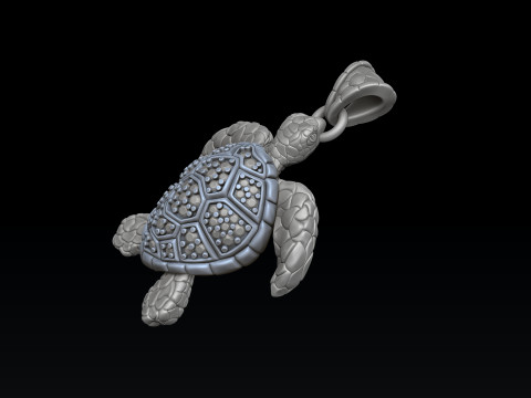 Подвеска Черепаха с драгоценными камнями 3D модель для печати 3D Принт Модель