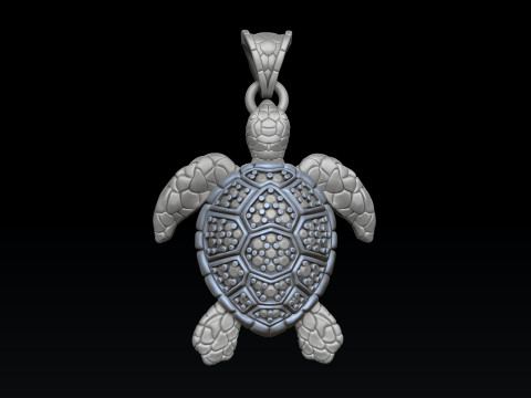 Подвеска Черепаха с драгоценными камнями 3D модель для печати 3D Принт Модель
