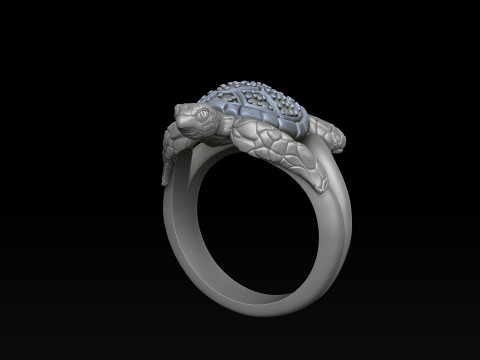 Model cetak 3D Cincin Penyu Dengan Permata Model Cetak 3D