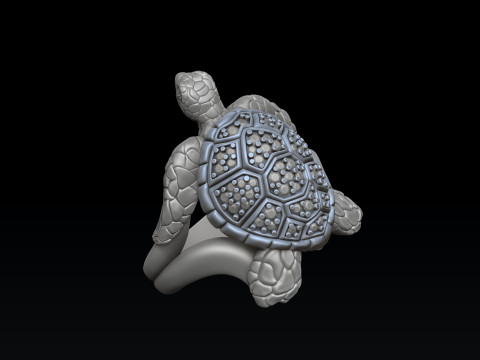 Model cetak 3D Cincin Penyu Dengan Permata Model Cetak 3D