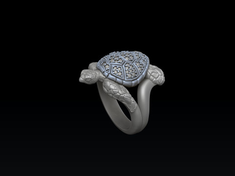 Model cetak 3D Cincin Penyu Dengan Permata Model Cetak 3D