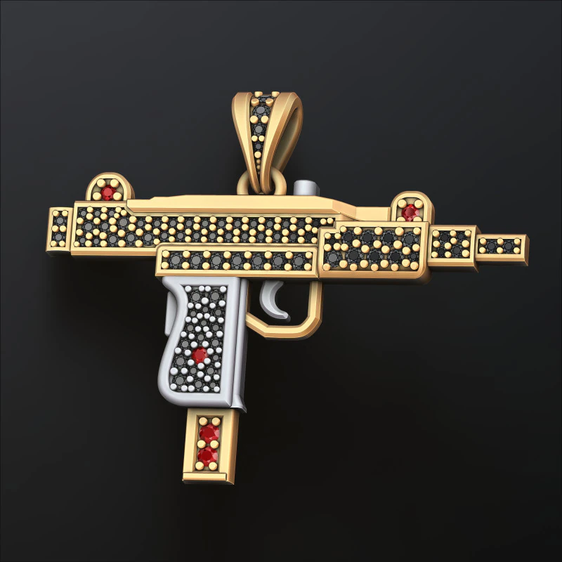 Pingente estilizado Gan v4 com joias Modelo de impress&atilde;o 3D Modelo de Impressão 3D .c4d .max .obj .3ds .fbx .stl .blend 