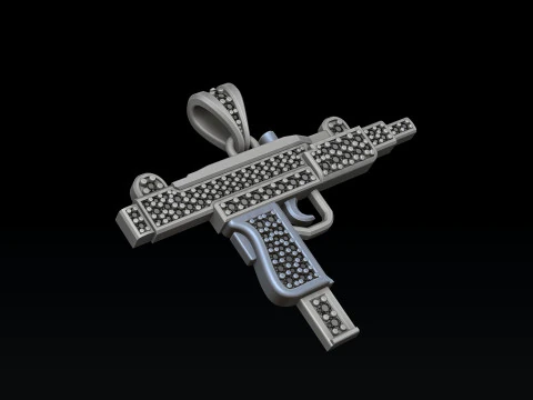 Pingente estilizado Gan v4 com joias Modelo de impress&atilde;o 3D Modelo de Impressão 3D