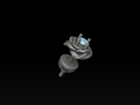 Anting Pusset Rose v2 Dengan Model cetak 3D Permata Model Cetak 3D