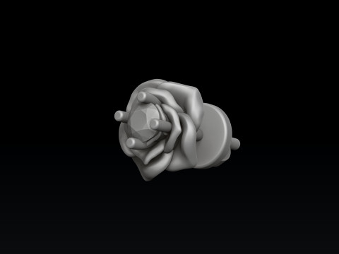 Anting Pusset Rose v2 Dengan Model cetak 3D Permata Model Cetak 3D