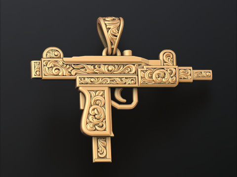 Gen Mini Uzi Anhänger mit Ornamenten 3D-Druckmodell 3D Druckmodell