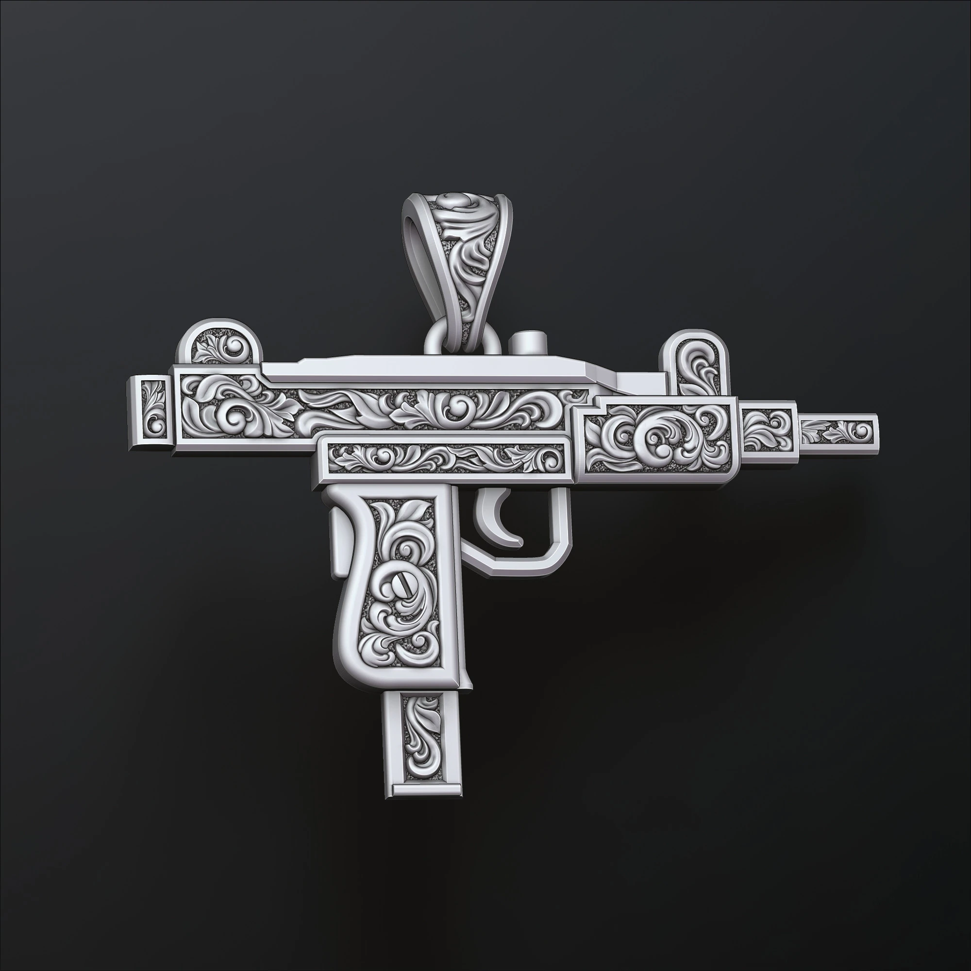 Pendente stilizzato Gan v4 con ornamenti Modello di stampa 3D Modello di stampa 3D .c4d .max .obj .3ds .fbx .stl .blend