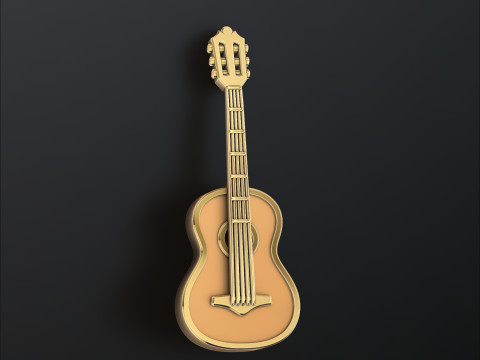 Modelo de impressão 3D de pingente de guitarra clássica Modelo de Impressão 3D