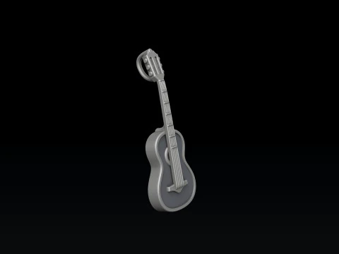 Classic Guitar Pendant 3D print model 3D Print Model