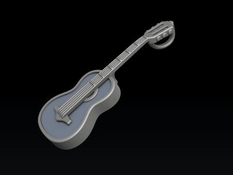 Classic Guitar Pendant 3D print model 3D Print Model