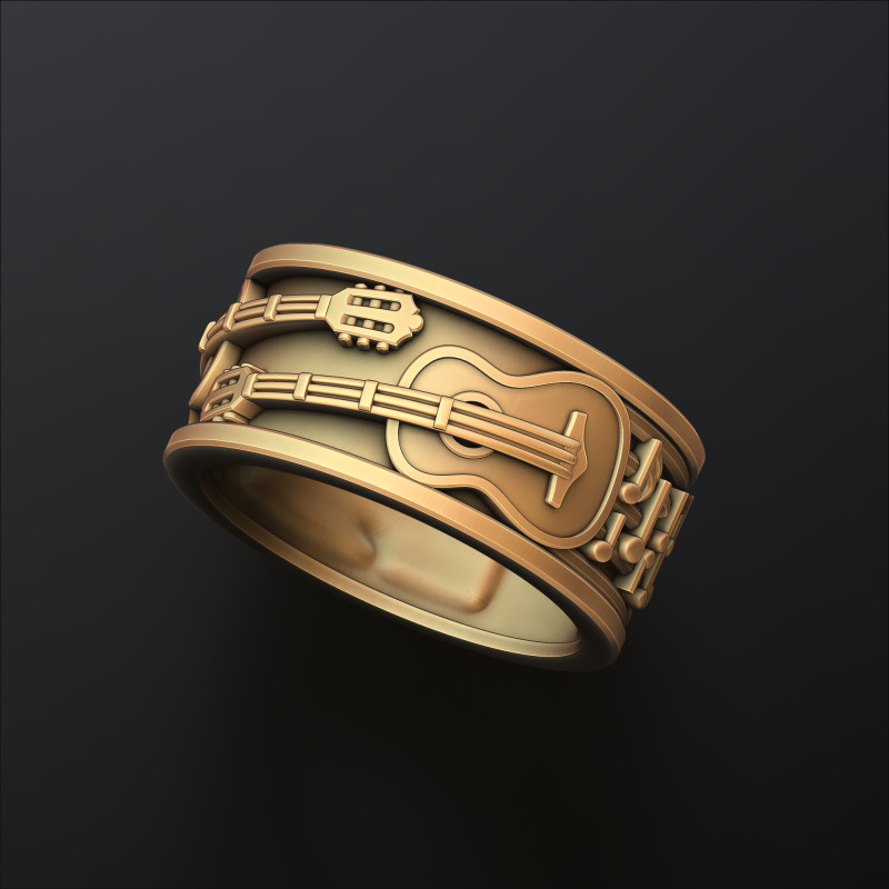 Modelo de impressão 3D do anel de guitarra clássico Modelo de Impressão 3D .c4d .max .obj .3ds .fbx .stl .blend 