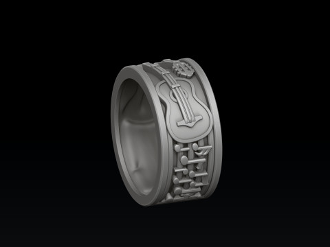 Modelo de impressão 3D do anel de guitarra clássico Modelo de Impressão 3D