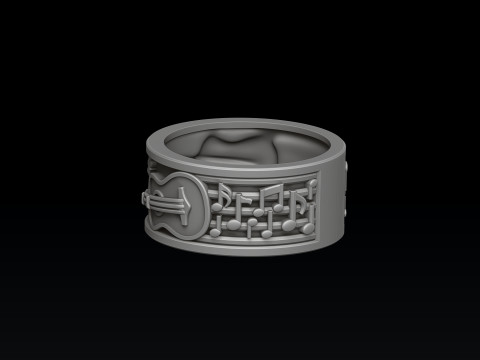 Modelo de impressão 3D do anel de guitarra clássico Modelo de Impressão 3D