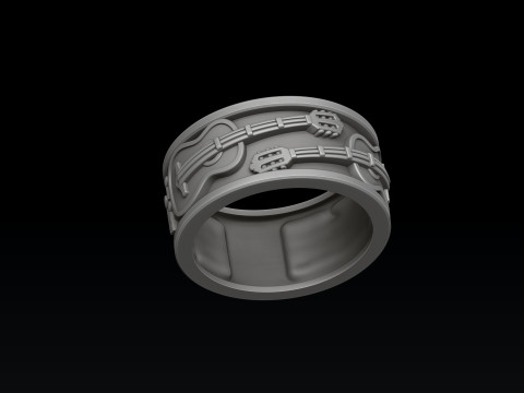 Modelo de impressão 3D do anel de guitarra clássico Modelo de Impressão 3D