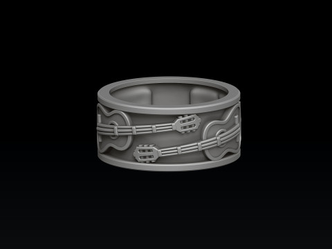 Modelo de impressão 3D do anel de guitarra clássico Modelo de Impressão 3D