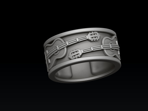 Modelo de impressão 3D do anel de guitarra clássico Modelo de Impressão 3D