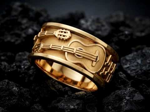 Classic Guitar Ring 3D print model 3D Print Model