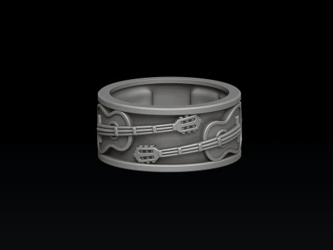 Collezione di anelli con ciondolo per chitarra classica Modello di stampa 3D