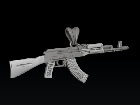 Model cetak 3D liontin Guun Ak 74 Model Cetak 3D