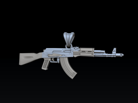 Model cetak 3D liontin Guun Ak 74 Model Cetak 3D