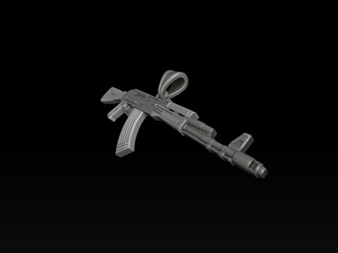 Model cetak 3D liontin Guun Ak 74 Model Cetak 3D