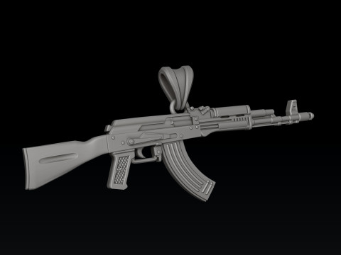 Model cetak 3D liontin Guun Ak 74 Model Cetak 3D