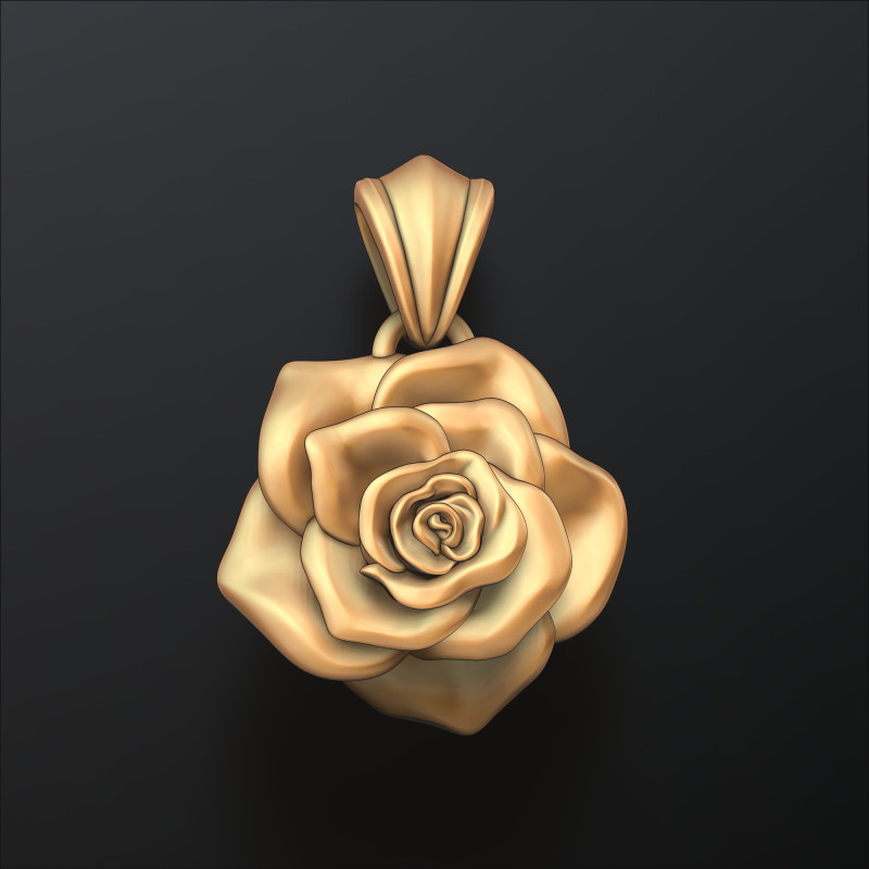 Rose Pendant v3 3D print model 3D Print Model .c4d .max .obj .3ds .fbx .stl .blend 