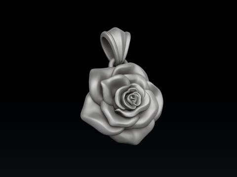 ローズ ペンダント リング v3 コレクション 3Dプリントモデル