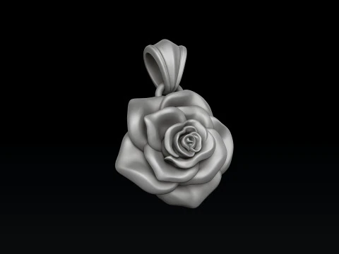 Anello con ciondolo rosa Collezione v3 Modello di stampa 3D