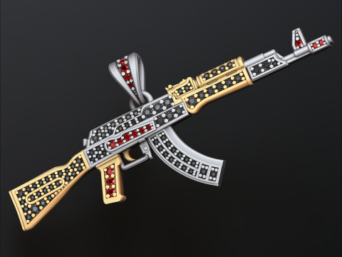 Gn Ak 74 Pendant With Gems 3D print model 3D Print Model
