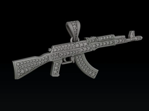 Stylized Gan v3 Pendant With Gems 3D print model 3D Print Model