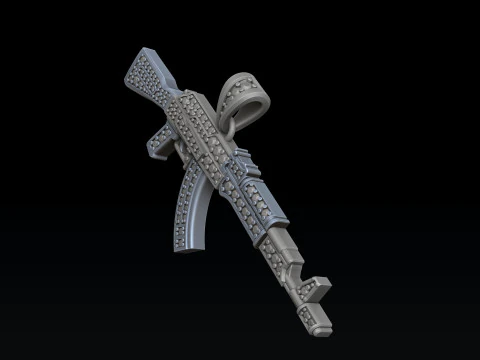Stylized Gan v3 Pendant With Gems 3D print model 3D Print Model