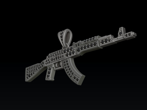 Wisiorek Gn Ak 74 z klejnotami Model do druku 3D Model do druku 3D